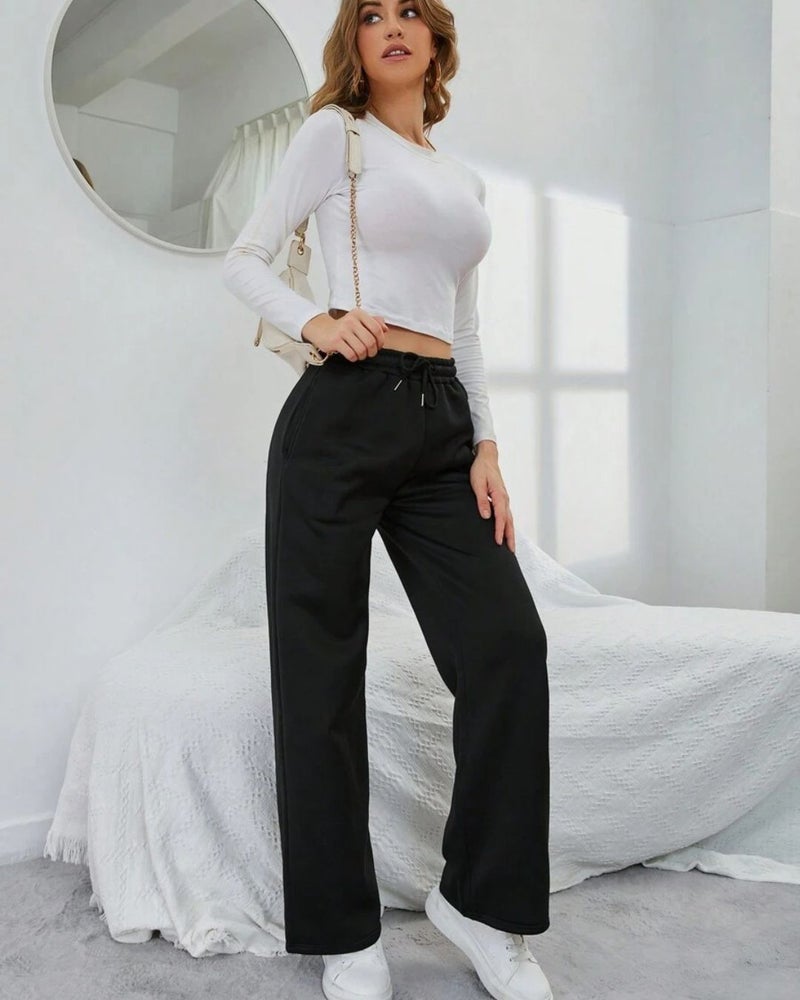 فلاينوف بنطلون رياضي نسائي أسود بقصة فضفاضة - Image 3